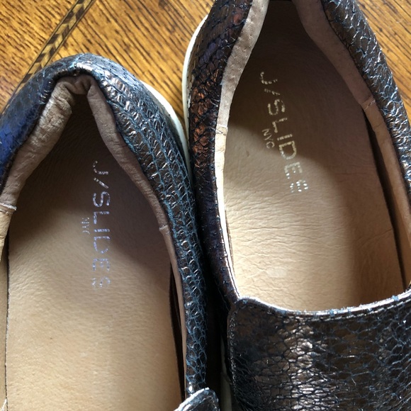 J Slides ‘Harry’ Bronze Metallic Platform Sneakers - Picture 3 of 5